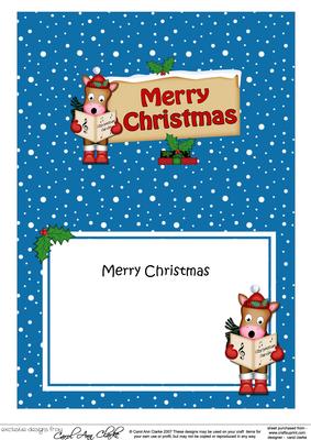 Xmas Merry Christmas Horse Signpost 5x7 Matching Insert
