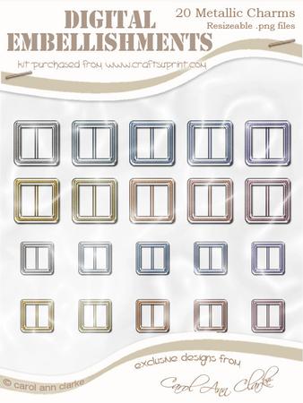 'metallic Buckles' Digital Embellishments