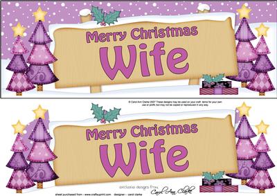 Xmas Wife Trees Signpost Large Dl Easicut 3D Decoupage