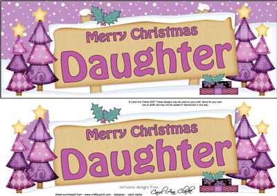 Xmas Daughter Trees Signpost Large Dl Easicut 3D Decoupage