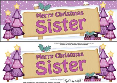 Xmas Sister Trees Signpost Large Dl Easicut 3D Decoupage