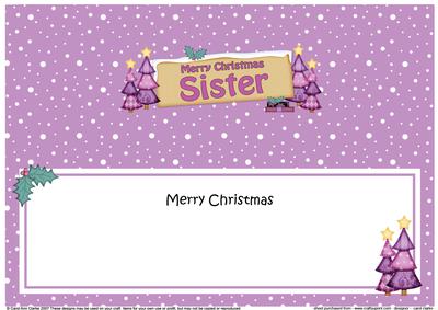 Xmas Sister Trees Signpost Large Dl Matching Insert