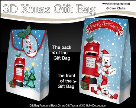 3D Xmas Westie Dog's Letter to Santa Gift Box Mini Kit