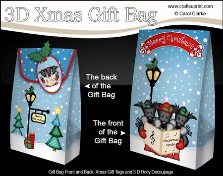 3D Xmas Carol Singing Scottie Dogs Gift Box Mini Kit