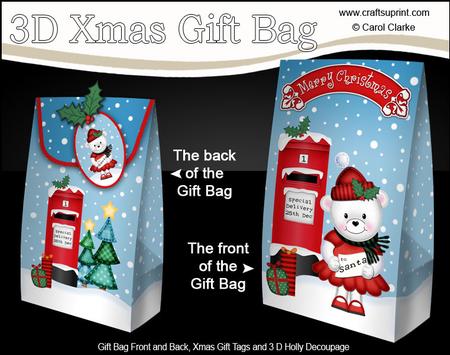 3D Xmas Teddy Tess's Letter to Santa Gift Box Mini Kit
