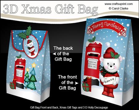 3D Xmas Teddy Ed's Letter to Santa Gift Box Mini Kit