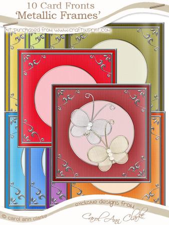 Luscious Berries Square 'silver Metallic Frame' Card Fronts Kit