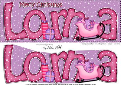 Xmas Lorna Sleigh Large Dl & 3D Decoupage