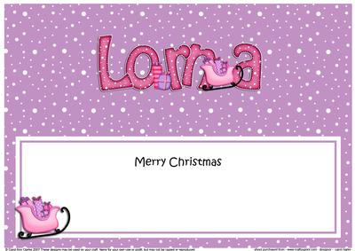 Xmas Lorna Sleigh Matching Large Dl Insert