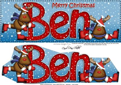 Xmas Ben Rudolph Large Dl & 3D Decoupage