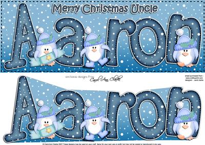 Xmas Uncle Aaron Penguins Large Dl & 3D Decoupage