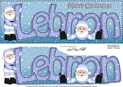 Xmas Lebron Santa Large Dl & 3D Decoupage