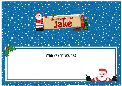 Xmas Jake Santa Signpost Large Dl Matching Insert