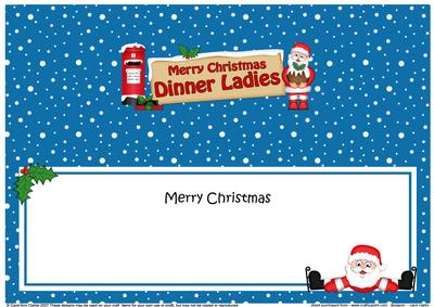 Xmas Dinner Ladies Santa Signpost Large Dl Matching Insert