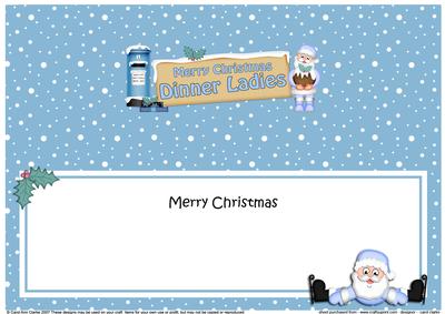 Xmas Dinner Ladies Santa Signpost Large Dl Matching Insert