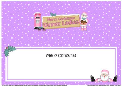 Xmas Dinner Ladies Santa Signpost Large Dl Matching Insert