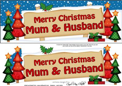 Xmas Mum & Husband Xmas Trees Signpost Lge Dl Easicut