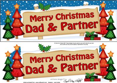 Xmas Dad & Partner Xmas Trees Signpost Lge Dl Easicut