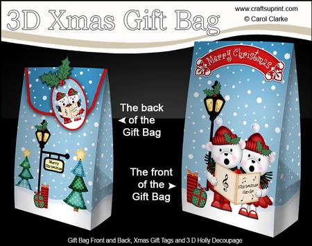3D Xmas Carol Singing Teddies Gift Box Mini Kit