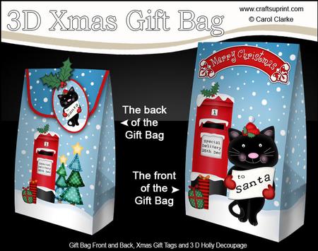 3D Xmas Cat's Letter to Santa Gift Box Mini Kit