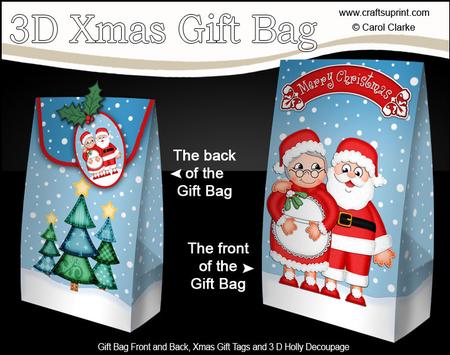 3D Xmas Santa & Mrs Claus Gift Box Mini Kit