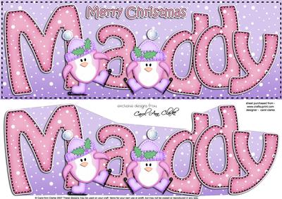 Xmas Maddy Penguins Large Dl & 3D Decoupage