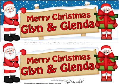 Xmas Glyn & Glenda Santa Signpost Lge Dl Easicut Decoupage