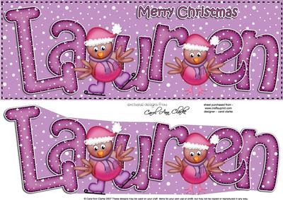 Xmas Lauren Robins Large Dl & 3D Decoupage