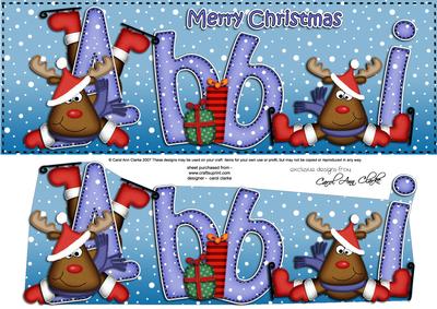 Xmas Abbi Rudolph Large Dl & 3D Decoupage