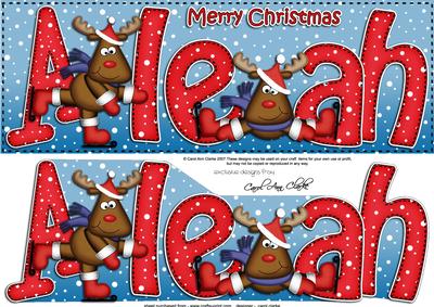 Xmas Aleah Rudolph Large Dl & 3D Decoupage