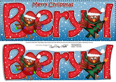 Xmas Beryl Robins Large Dl & 3D Decoupage