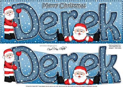 Xmas Derek Santa Large Dl & 3D Decoupage
