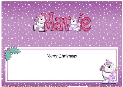 Xmas Marie Polar Bears Matching Large Dl Insert