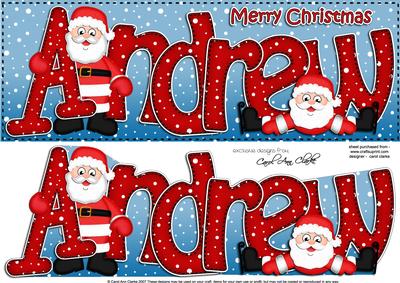 Xmas Andrew Santa Large Dl & 3D Decoupage