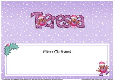 Xmas Teresa Robins Matching Large Dl Insert