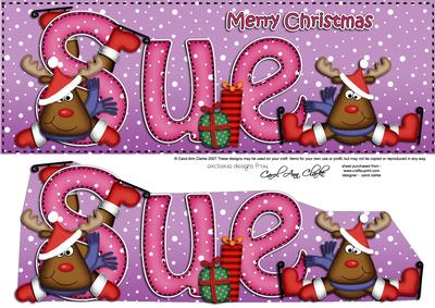 Xmas Sue Rudolph Large Dl & 3D Decoupage