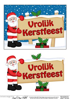 Xmas Dutch Santa Signpost 5x7 Easicut Decoupage
