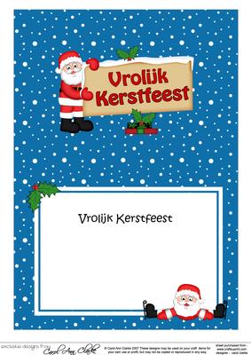 Xmas Dutch Santa Signpost 5x7 Matching Insert
