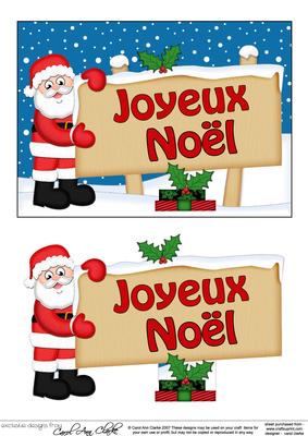 Xmas French Santa Signpost 5x7 Easicut Decoupage