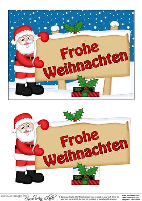 Xmas German Santa Signpost 5x7 Easicut Decoupage