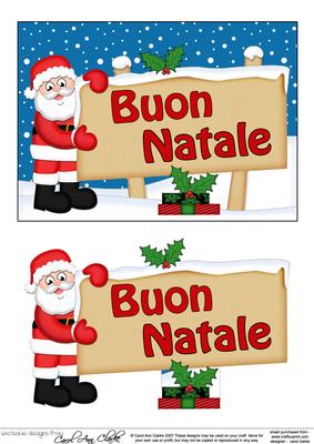 Xmas Italian Santa Signpost 5x7 Easicut Decoupage