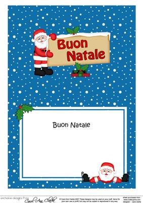 Xmas Italian Santa Signpost 5x7 Matching Insert