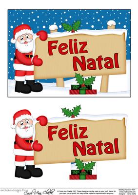 Xmas Portugese Santa Signpost 5x7 Easicut Decoupage
