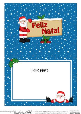 Xmas Portugese Santa Signpost 5x7 Matching Insert