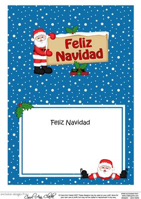 Xmas Spanish Santa Signpost 5x7 Matching Insert