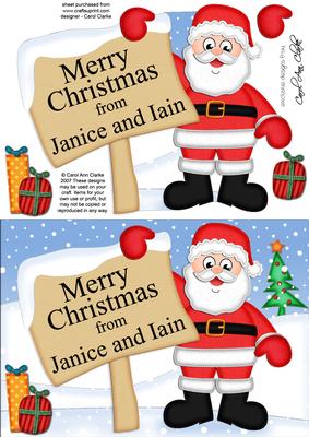 Xmas Personalised Janice & Iain A5 Quick Card 3D Decoupage