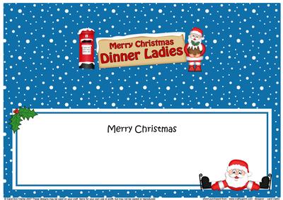 Xmas Dinner Ladies Santa Signpost Lge Dl Matching Insert