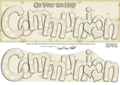 1st Holy Communion Hearts Large Dl 3D Decoupage