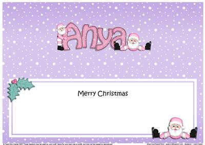 Xmas Anya Santa Matching Large Dl Insert