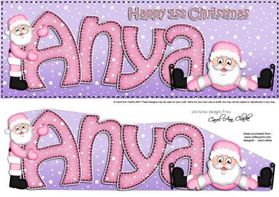1st Xmas Anya Santa Large Dl & 3D Decoupage